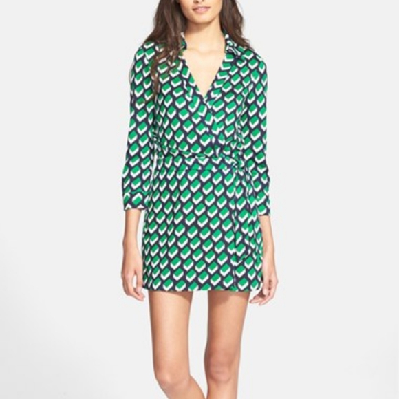 Diane Von Furstenberg Silk Wrap Front Celeste Romper - Picture 2 of 8